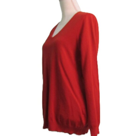 Love Ellie Rust V-Neck Criss Cross Back Lightweight Sweater-XL-NWOT - Picture 2 of 13
